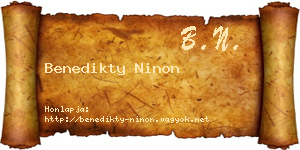 Benedikty Ninon névjegykártya